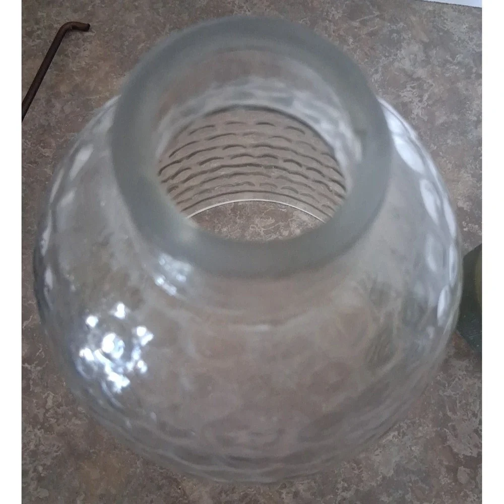 Glass Brass Steel Deck Light Lamp with Candle and Hanger attached to Outside Lmp